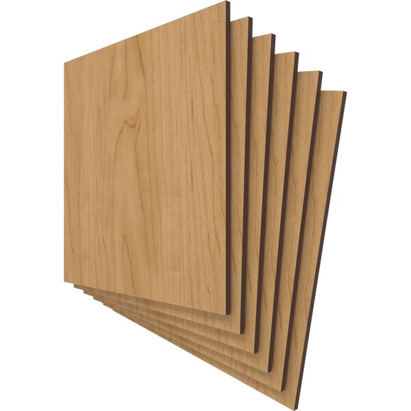11 3/4W X 11 3/4H X 1/4T Wood Hobby Boards, Maple, 6PK